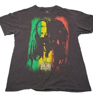 Zion Rootswear Bob Marley Jamaica Black T-shirt Adult Size Large